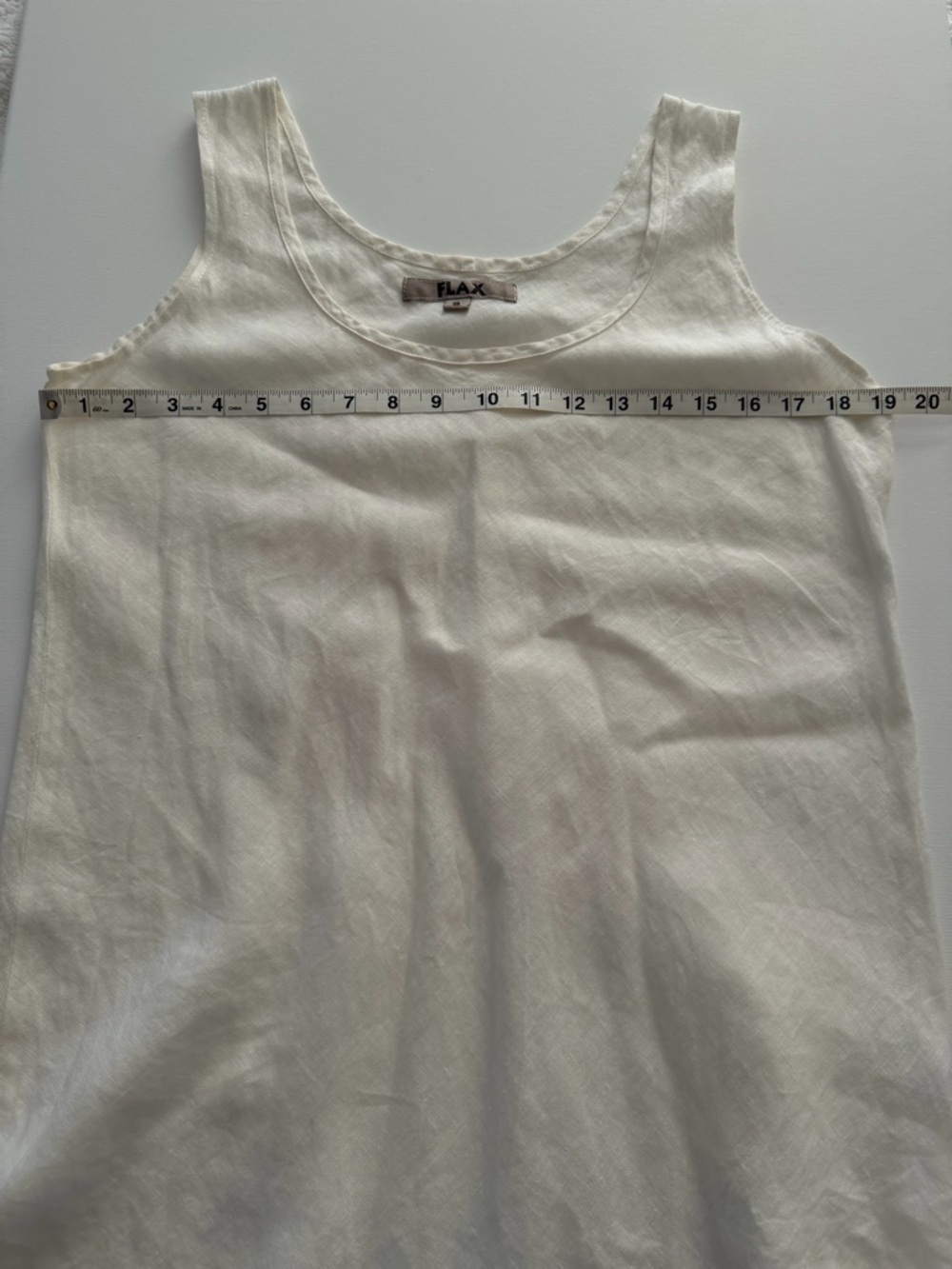Flax Linen Scoop Neck Tank in ivory - Picture 4 of 6